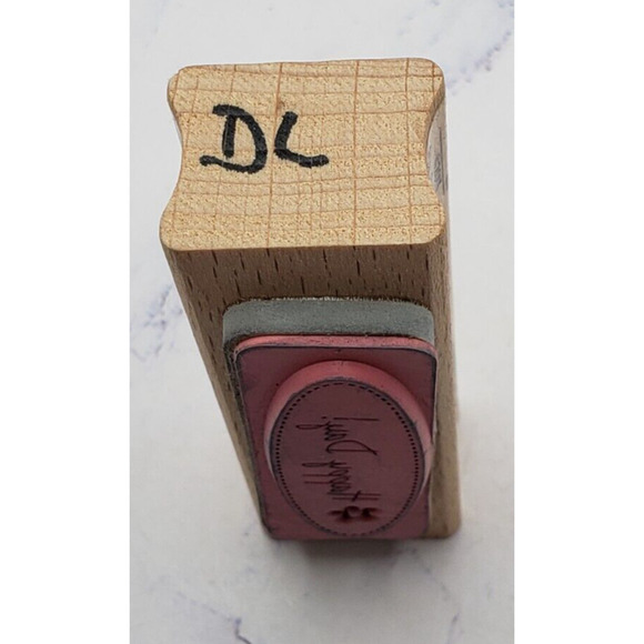 Happy Day Words Writing Quote Studio G Pink Light Designs Wooden Rubber Stamp - Picture 3 of 7